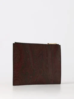 Clutch Etro in cotone spalmato con Paisley all over