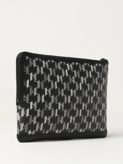 Clutch Ikonic 2.0 Karl Lagerfeld in pelle sintetica a grana con monogram all over e logo stampato