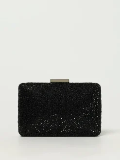 Clutch Niger Twenty Fourhaitch in raso con strass all over
