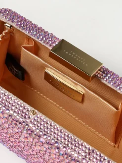 Clutch Niger Twenty Fourhaitch in raso con strass all over