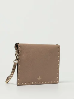 Clutch Rockstud Valentino Garavani in pelle a grana