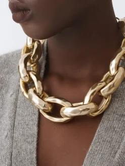 Collana Fabiana Filippi in ABS martellato con galvanica oro