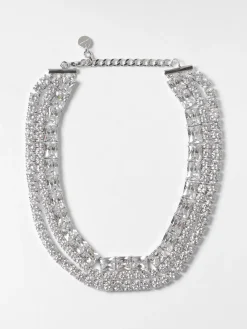 Collana Self-Portrait in ottone con pavè di strass