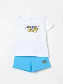 Completo in cotone con stampa logo MSGM Kids