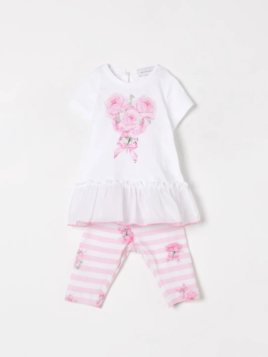 Coordinato 2 pezzi in cotone floreale Monnalisa