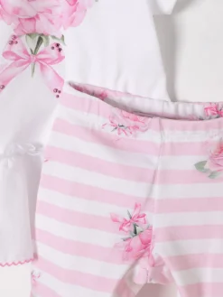 Coordinato 2 pezzi in cotone floreale Monnalisa