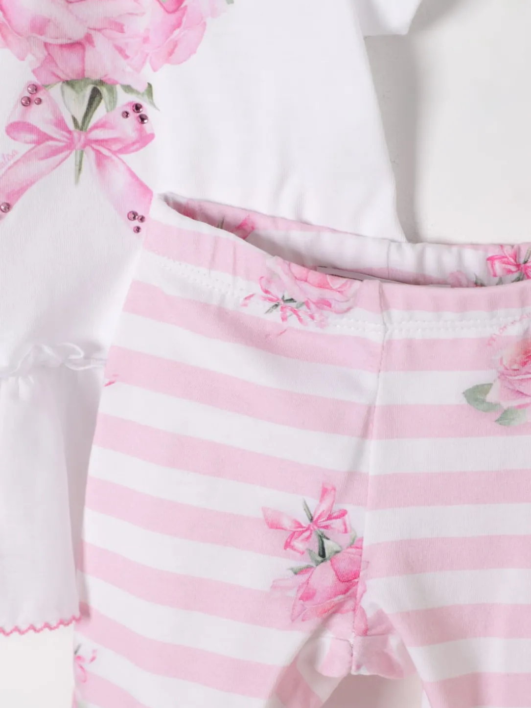 Coordinato 2 pezzi in cotone floreale Monnalisa