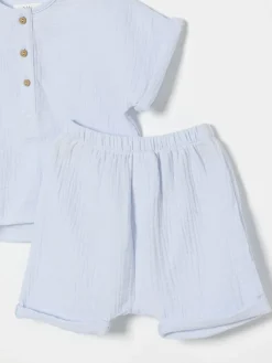 Coordinato con trama seersucker Teddy & Minou in cotone