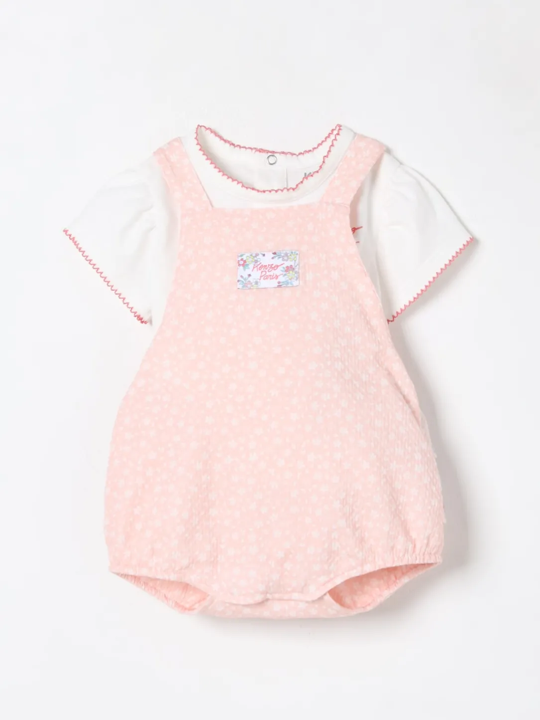 Coordinato in cotone a fantasia floreale Kenzo Kids