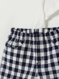 Coordinato in cotone a quadri Il Gufo