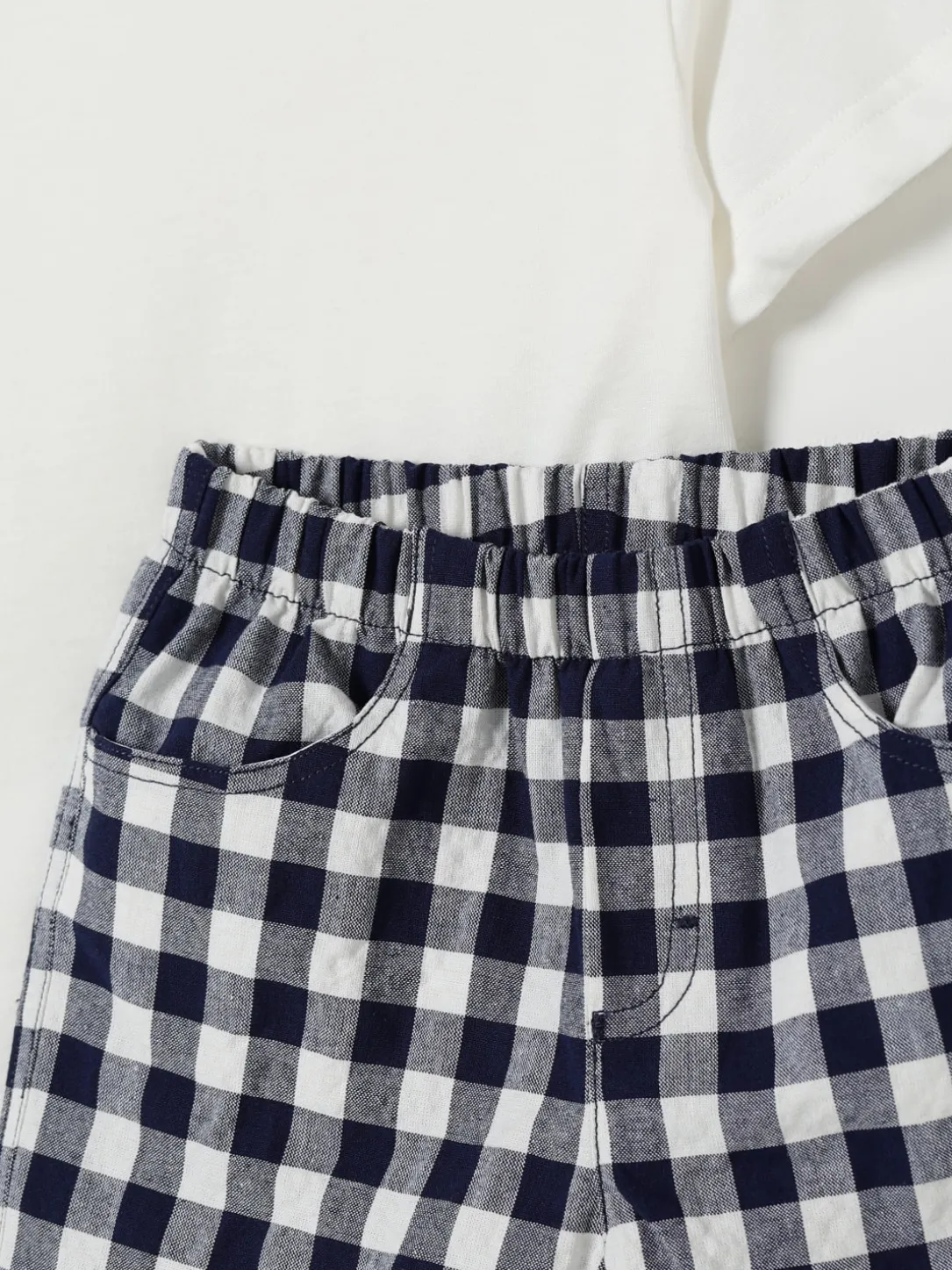 Coordinato in cotone a quadri Il Gufo