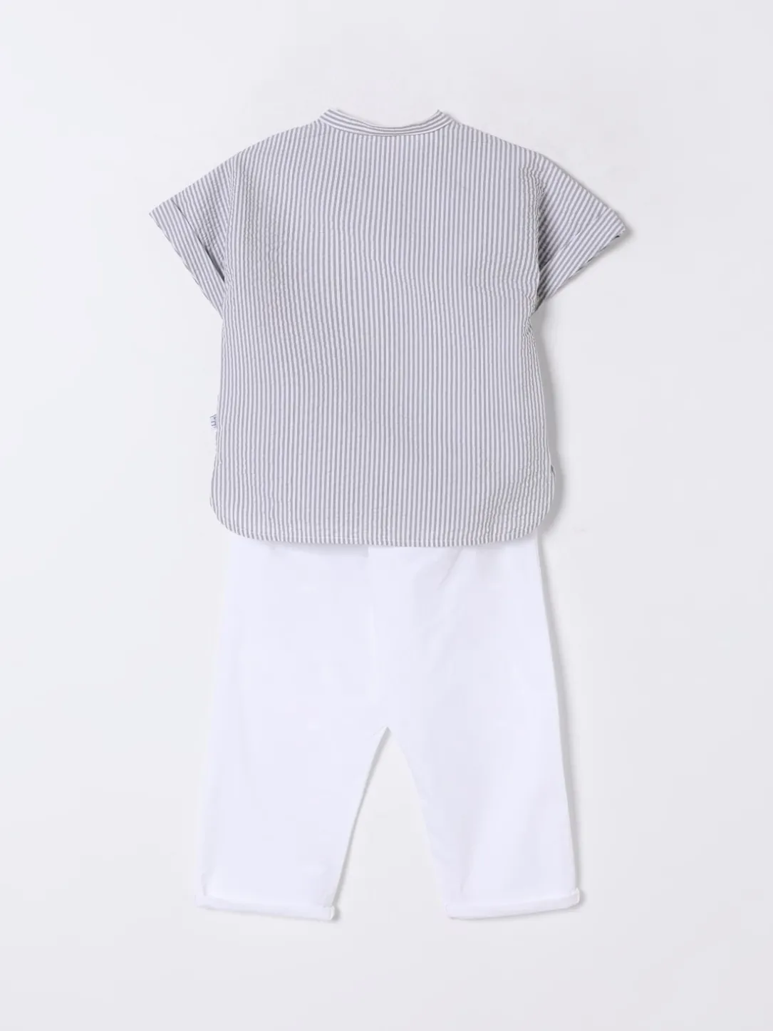 Coordinato in cotone a righe Il Gufo