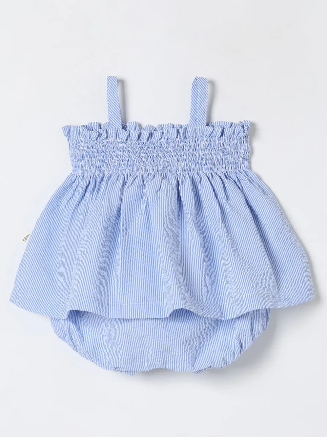 Coordinato in cotone a righe Teddy & Minou