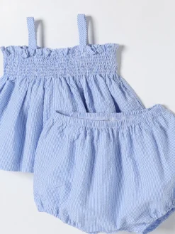 Coordinato in cotone a righe Teddy & Minou