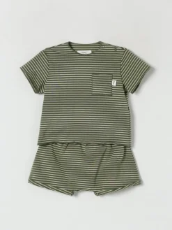 Coordinato in cotone a righe Teddy & Minou