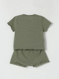 Coordinato in cotone a righe Teddy & Minou