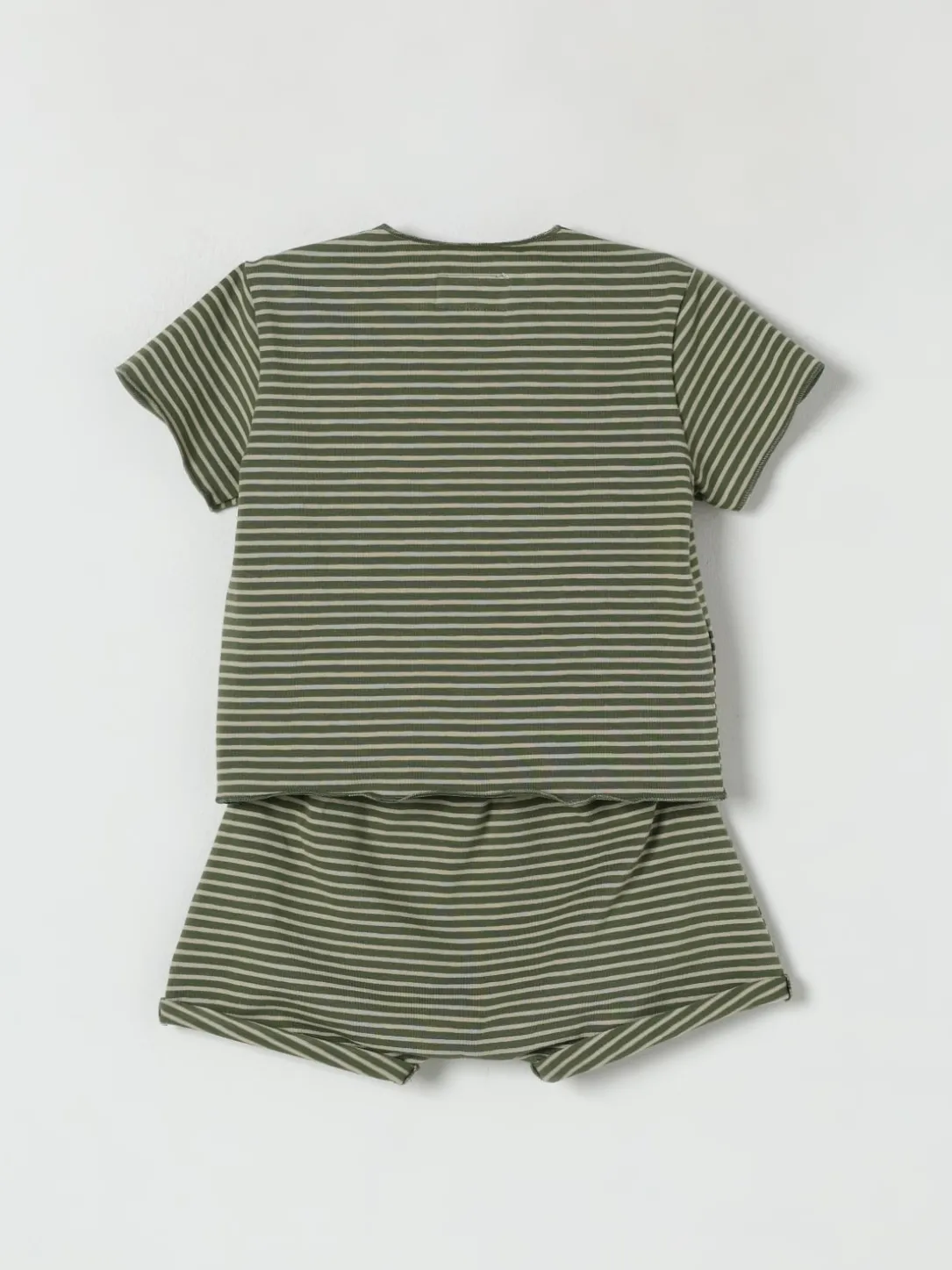 Coordinato in cotone a righe Teddy & Minou