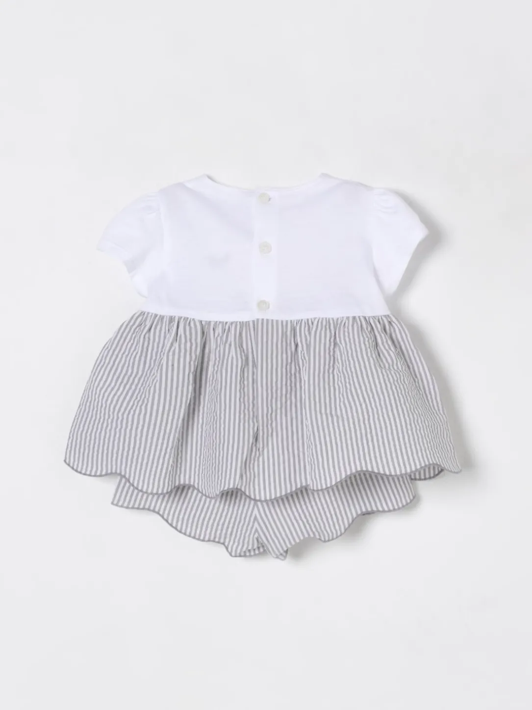 Coordinato in cotone a righe Il Gufo