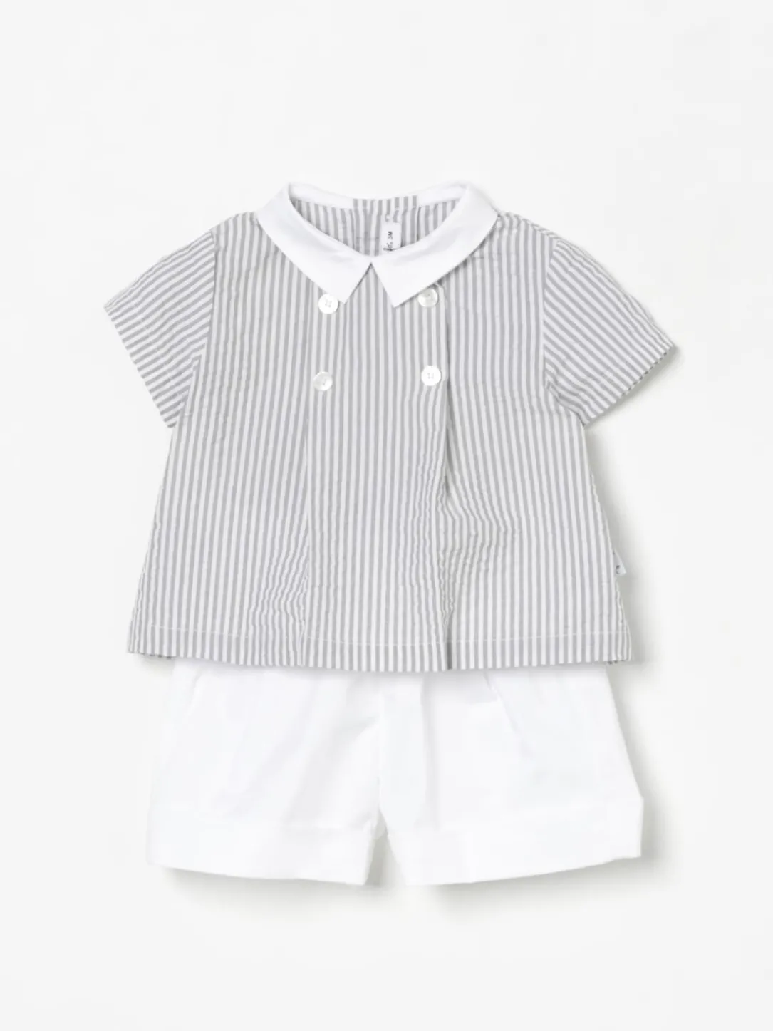 Coordinato in cotone a righe Il Gufo