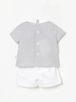 Coordinato in cotone a righe Il Gufo