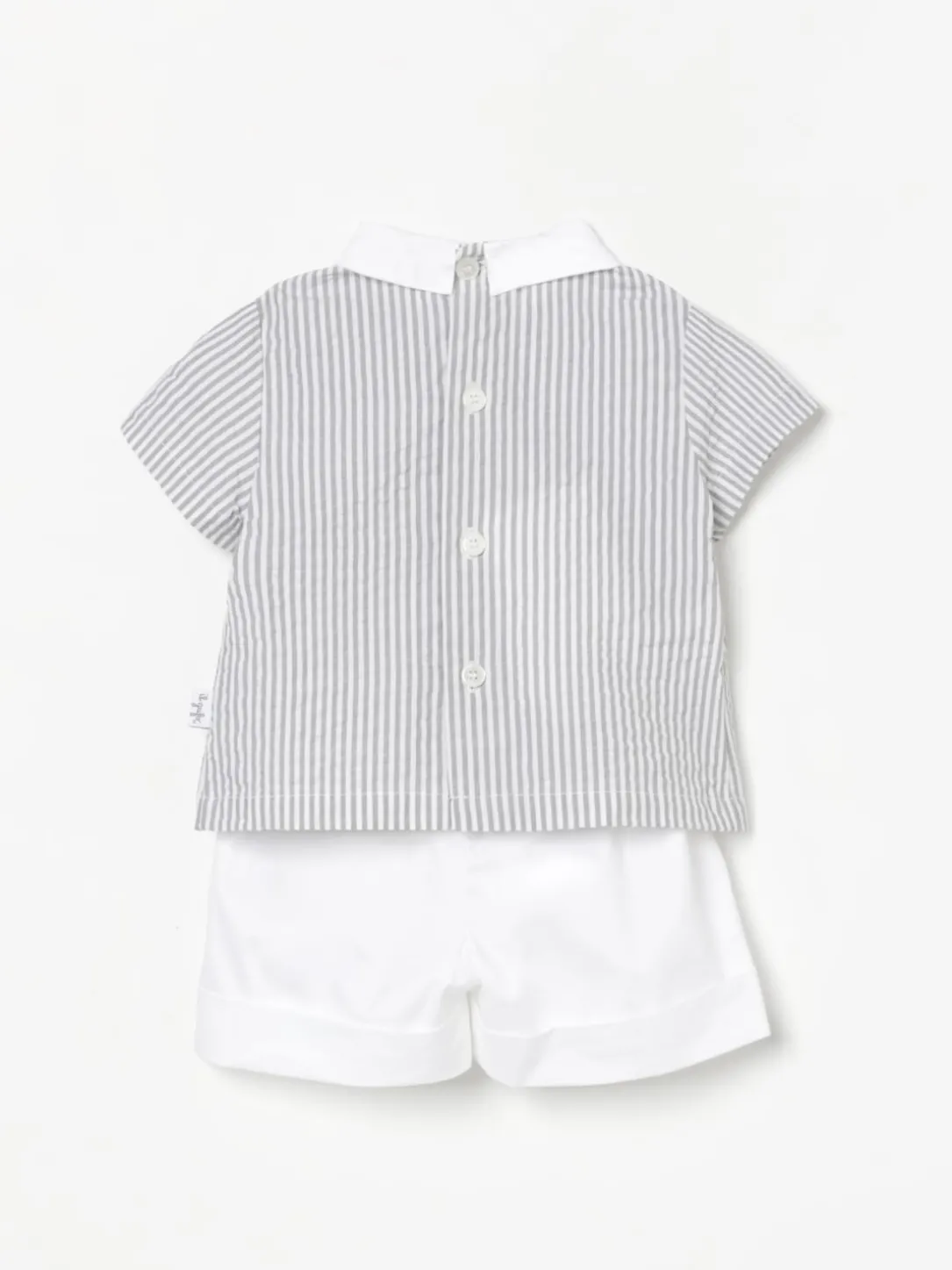 Coordinato in cotone a righe Il Gufo