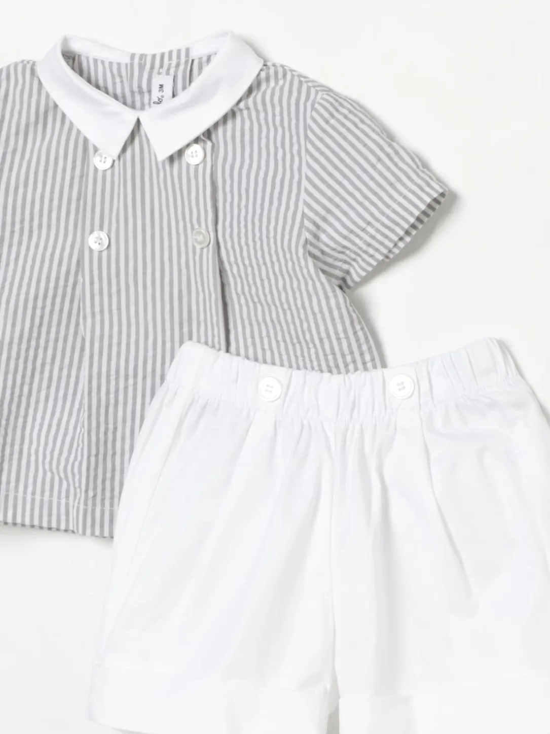 Coordinato in cotone a righe Il Gufo