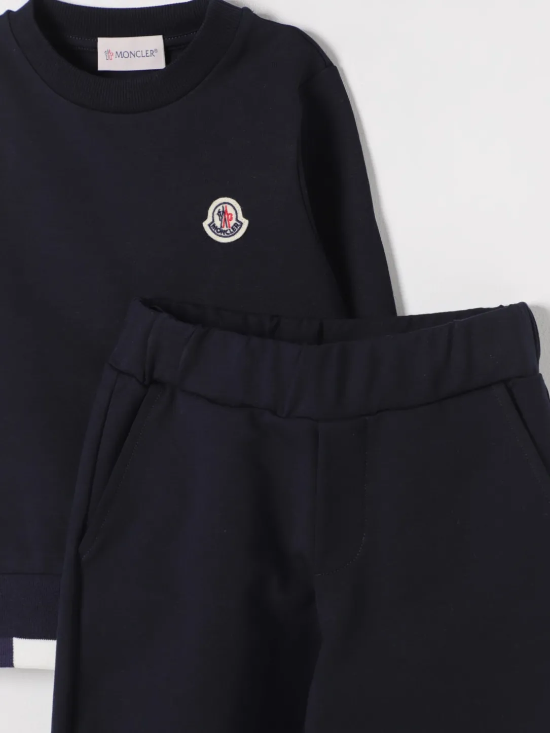 Coordinato in cotone basic con logo Moncler