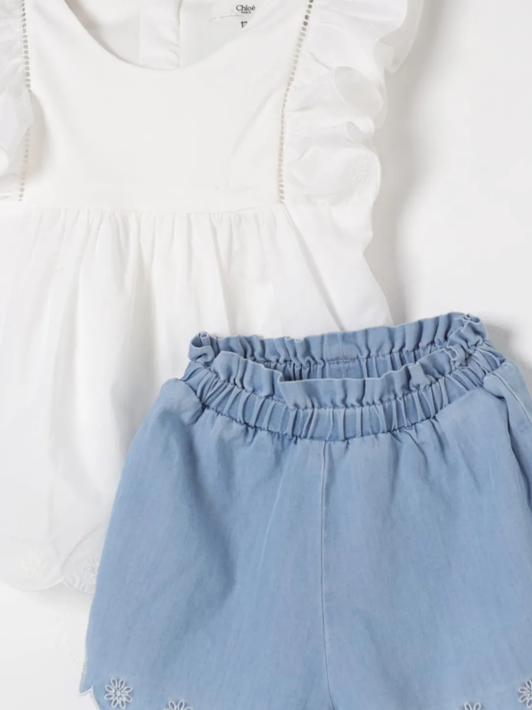 Coordinato in cotone Chloè con ricami