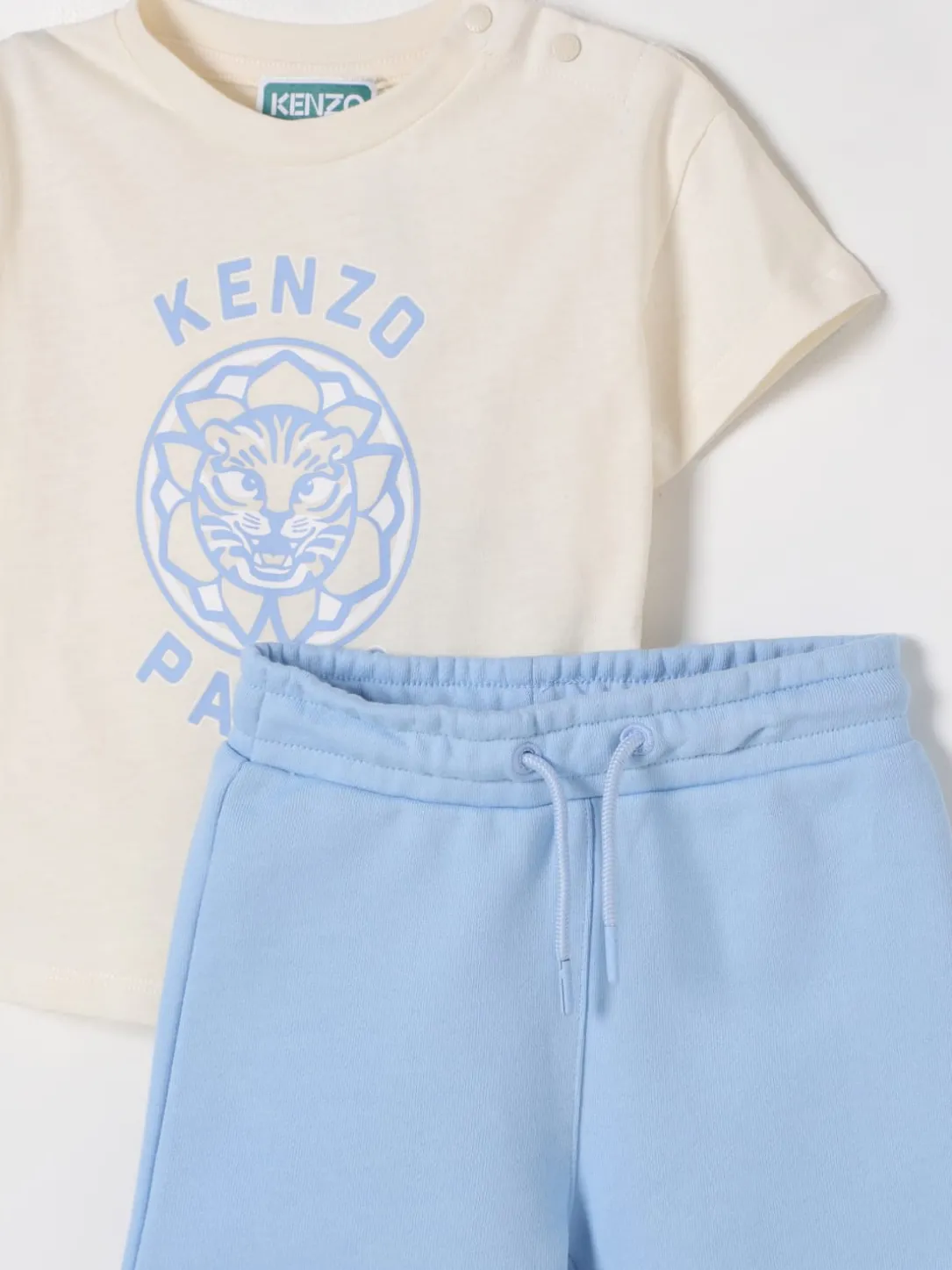 Coordinato in cotone con stampa logo Kenzo Kids