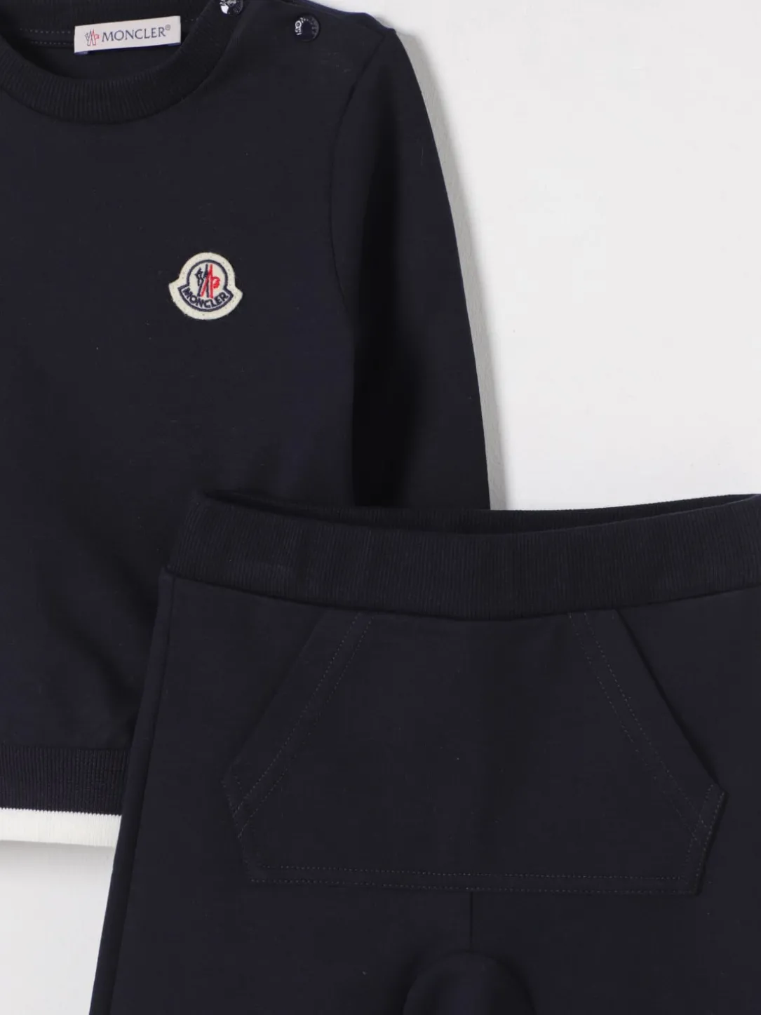 Coordinato in cotone con logo Moncler