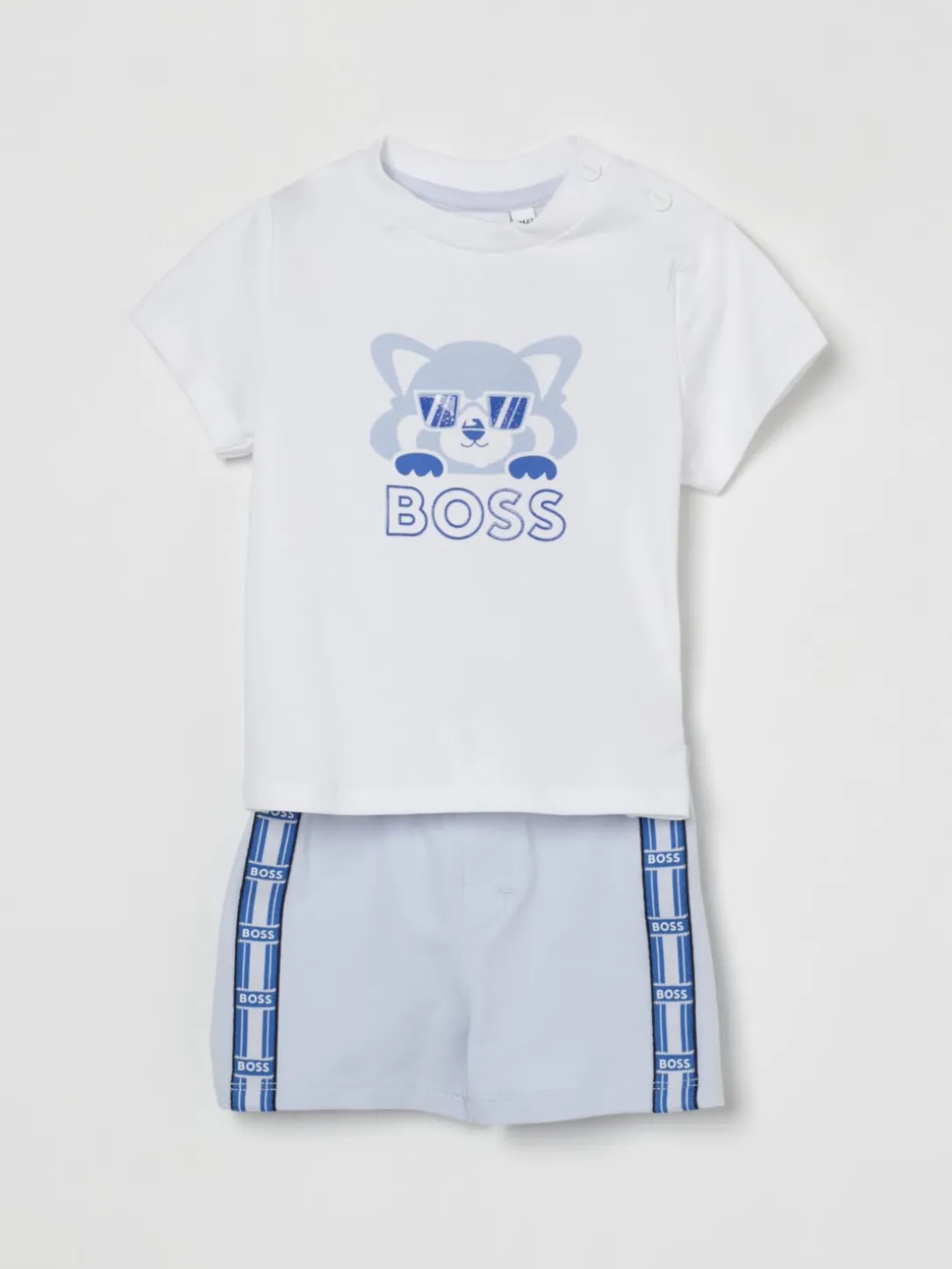 Coordinato in cotone con logo Boss