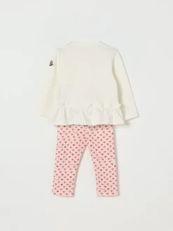 Coordinato in cotone con cuori e logo Moncler