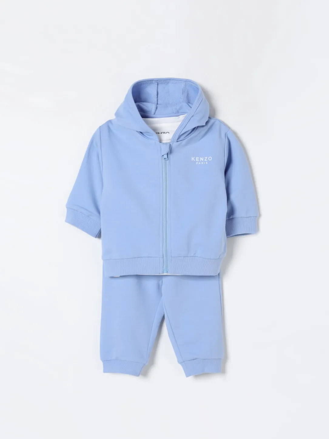 Coordinato in cotone con stampa Elefante Kenzo Kids