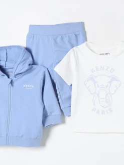 Coordinato in cotone con stampa Elefante Kenzo Kids