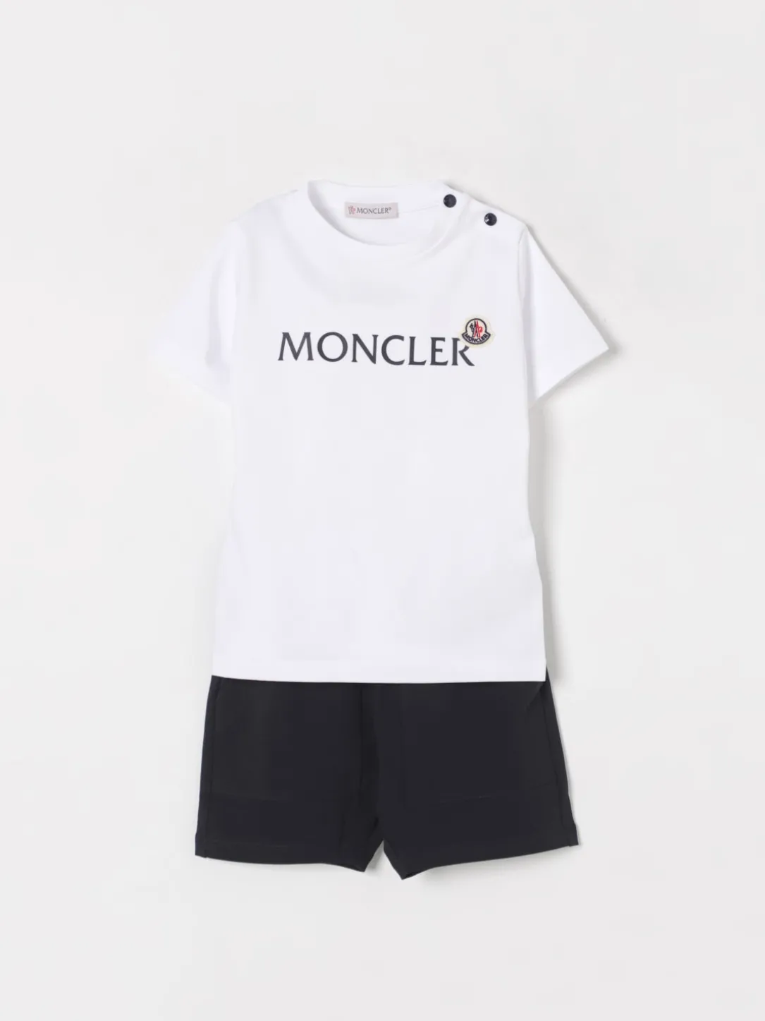 Coordinato in cotone con logo Moncler