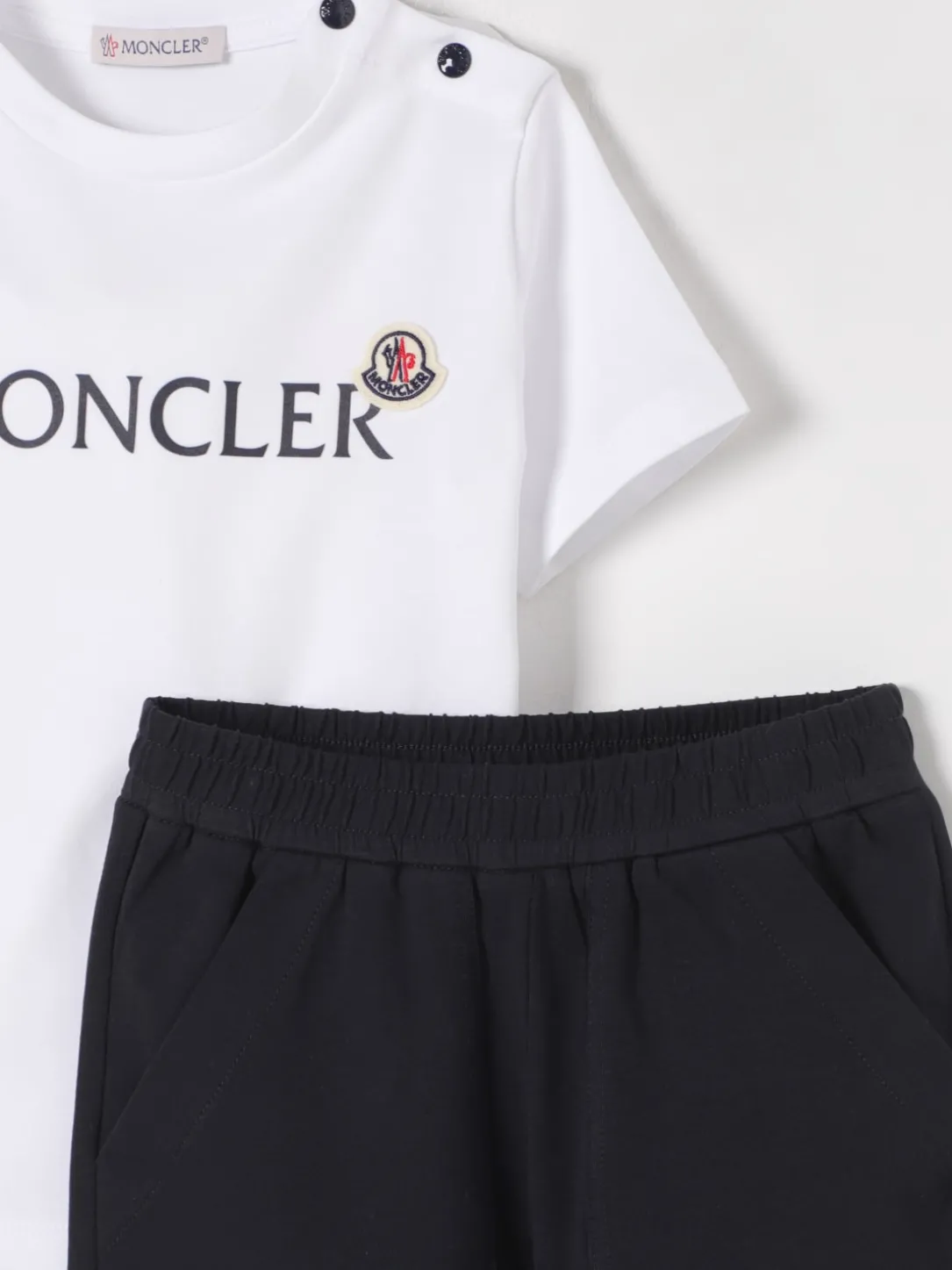 Coordinato in cotone con logo Moncler