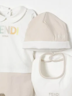 Coordinato in cotone con logo Fendi