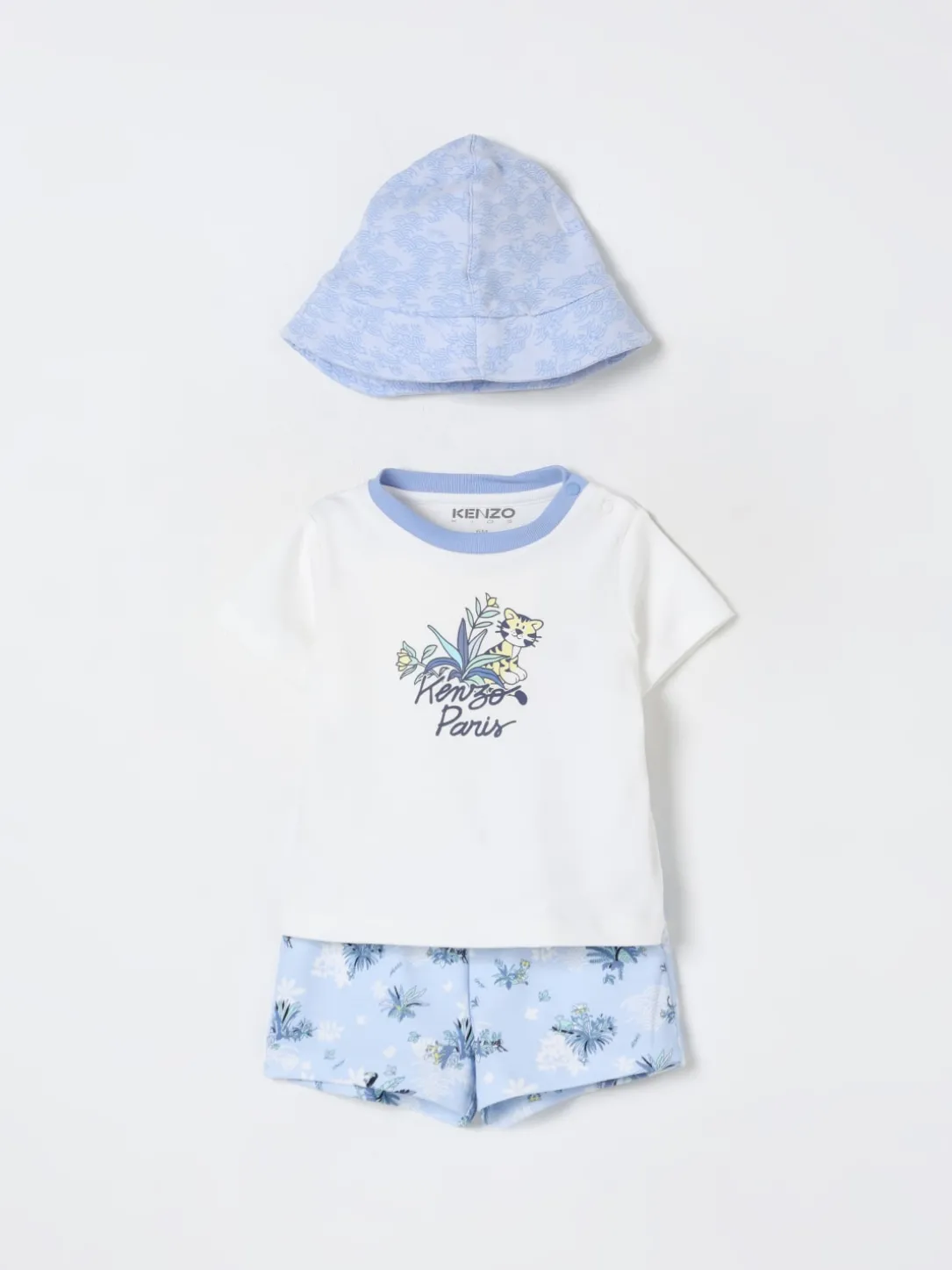 Coordinato in cotone con stampa logo Kenzo Kids