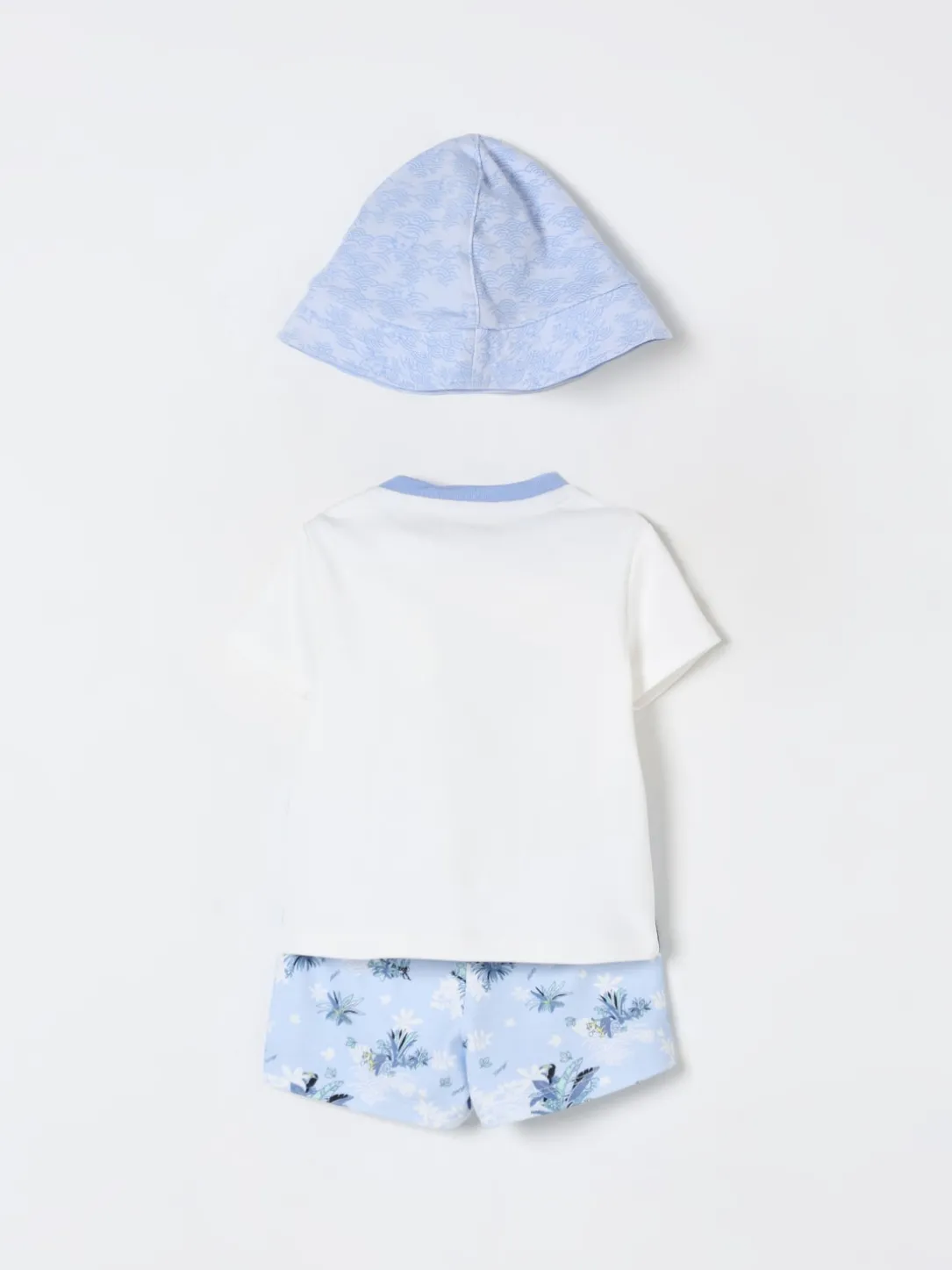 Coordinato in cotone con stampa logo Kenzo Kids