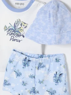 Coordinato in cotone con stampa logo Kenzo Kids