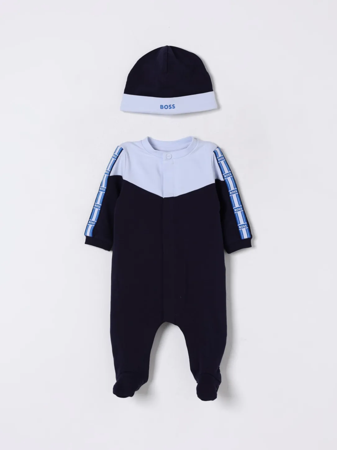 Coordinato in cotone con logo Boss