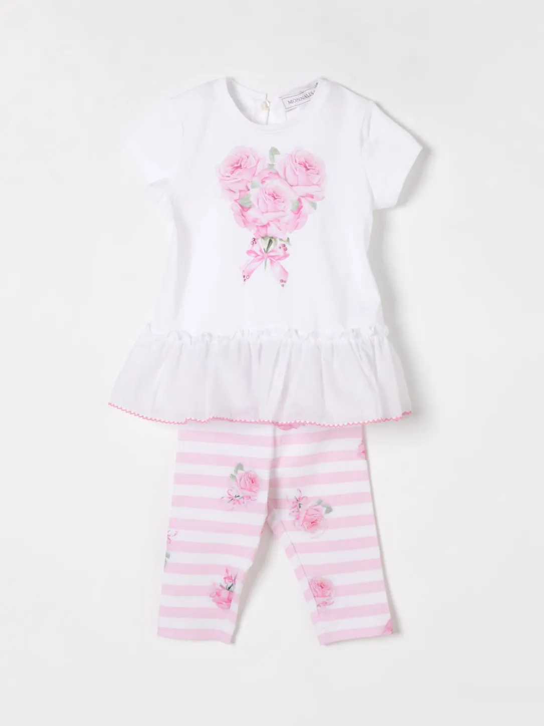 Coordinato in cotone con stampa floreale Monnalisa