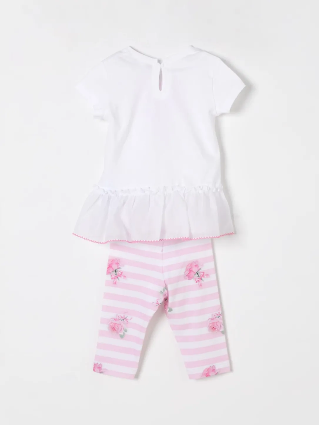 Coordinato in cotone con stampa floreale Monnalisa