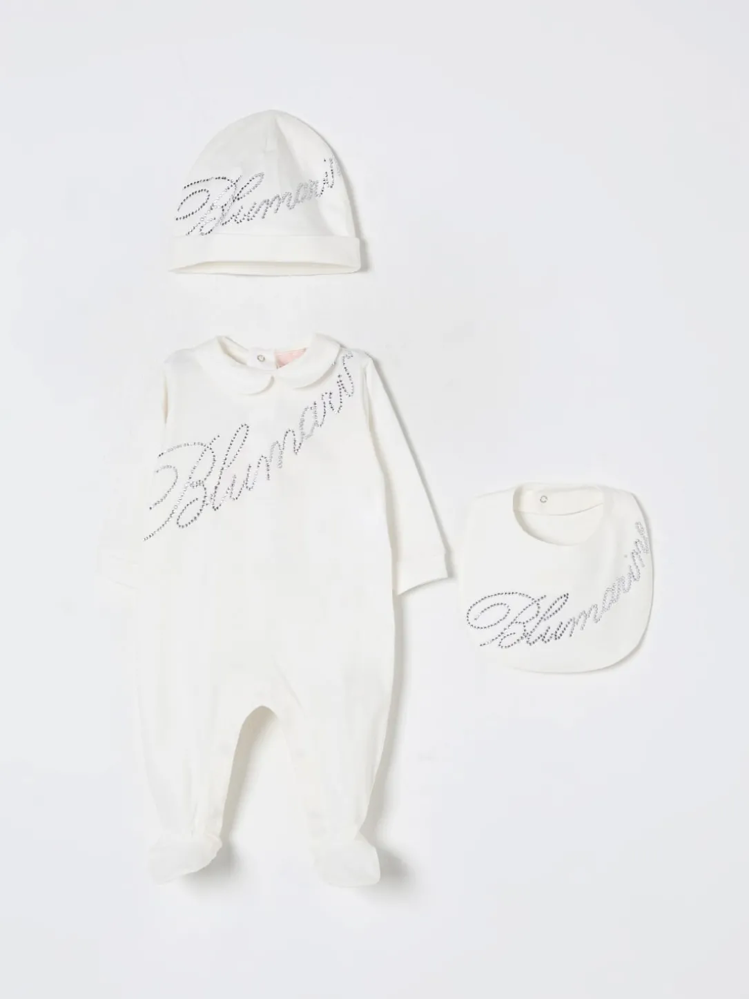 Coordinato in cotone con logo di strass Miss Blumarine