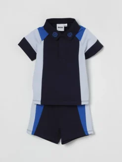 Coordinato in cotone con logo Boss