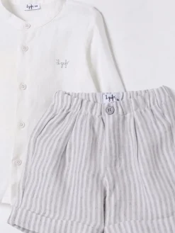 Coordinato in lino a righe Il Gufo