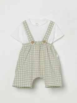 Coordinato in misto cotone a quadretti Teddy & Minou