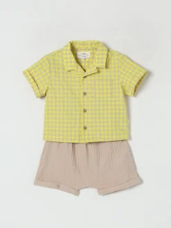 Coordinato in misto cotone a quadretti Teddy & Minou