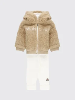 Coordinato in tessuto teddy con logo Moncler