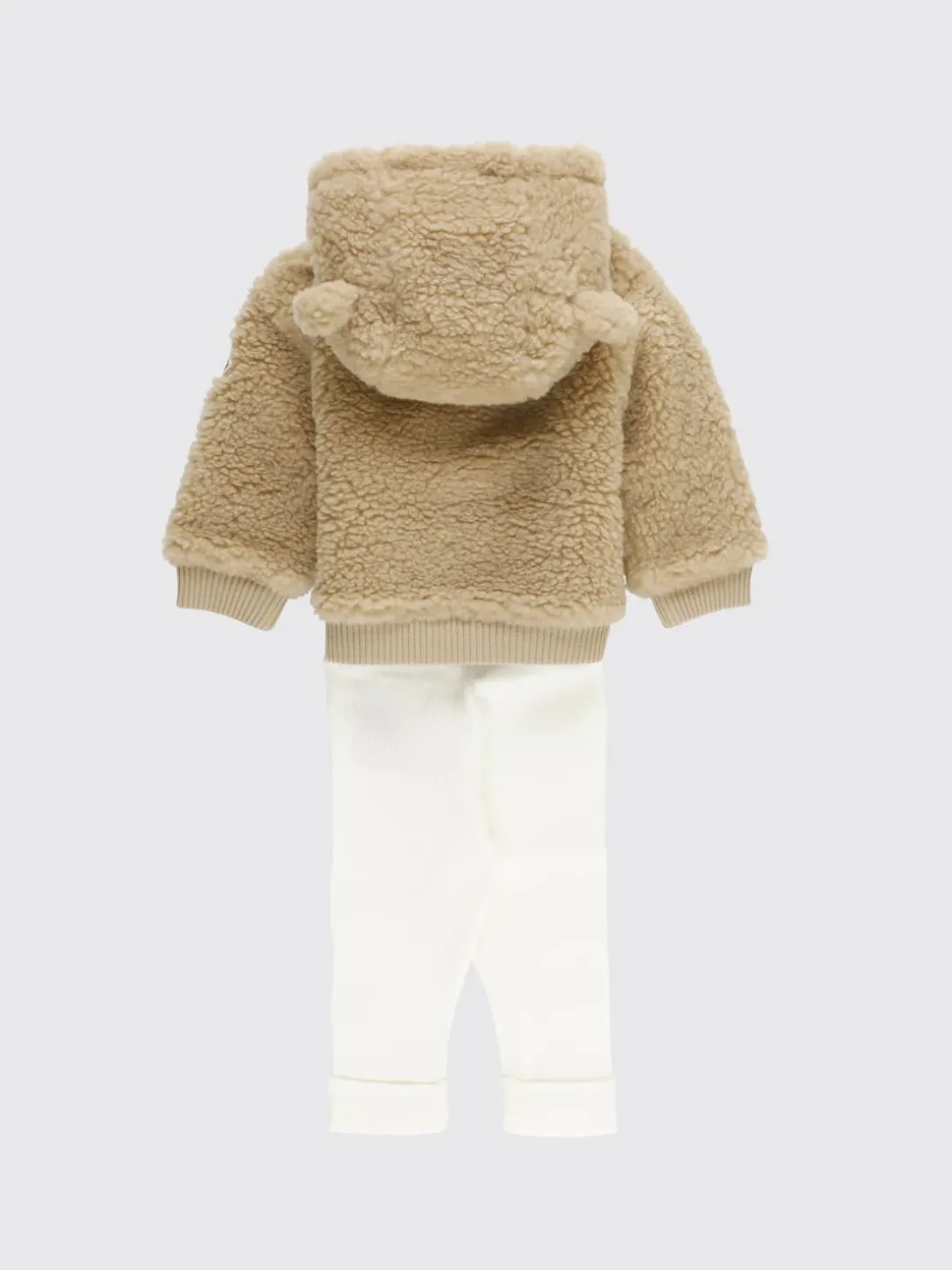 Coordinato in tessuto teddy con logo Moncler